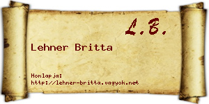 Lehner Britta névjegykártya